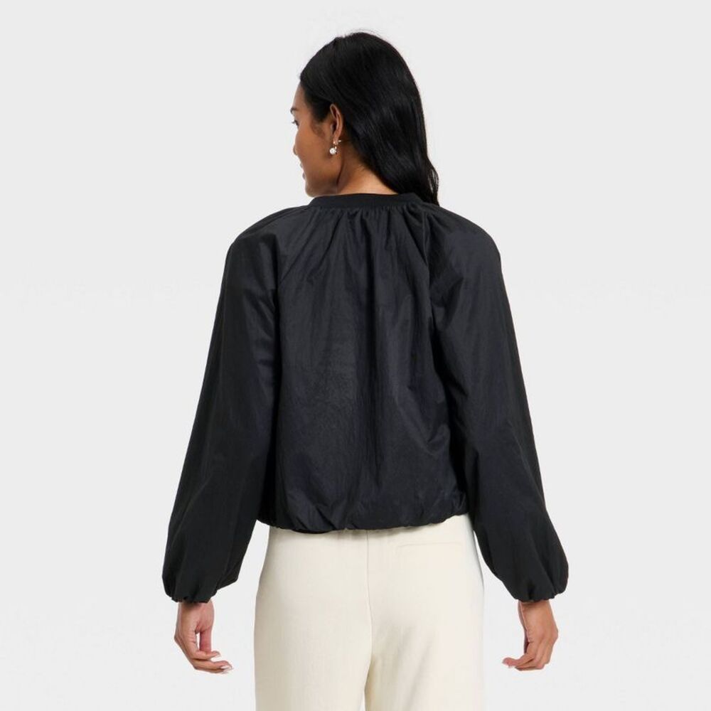Women's Lightweight Bomber Jacket - A New Day Black S - Picture 2 of 3